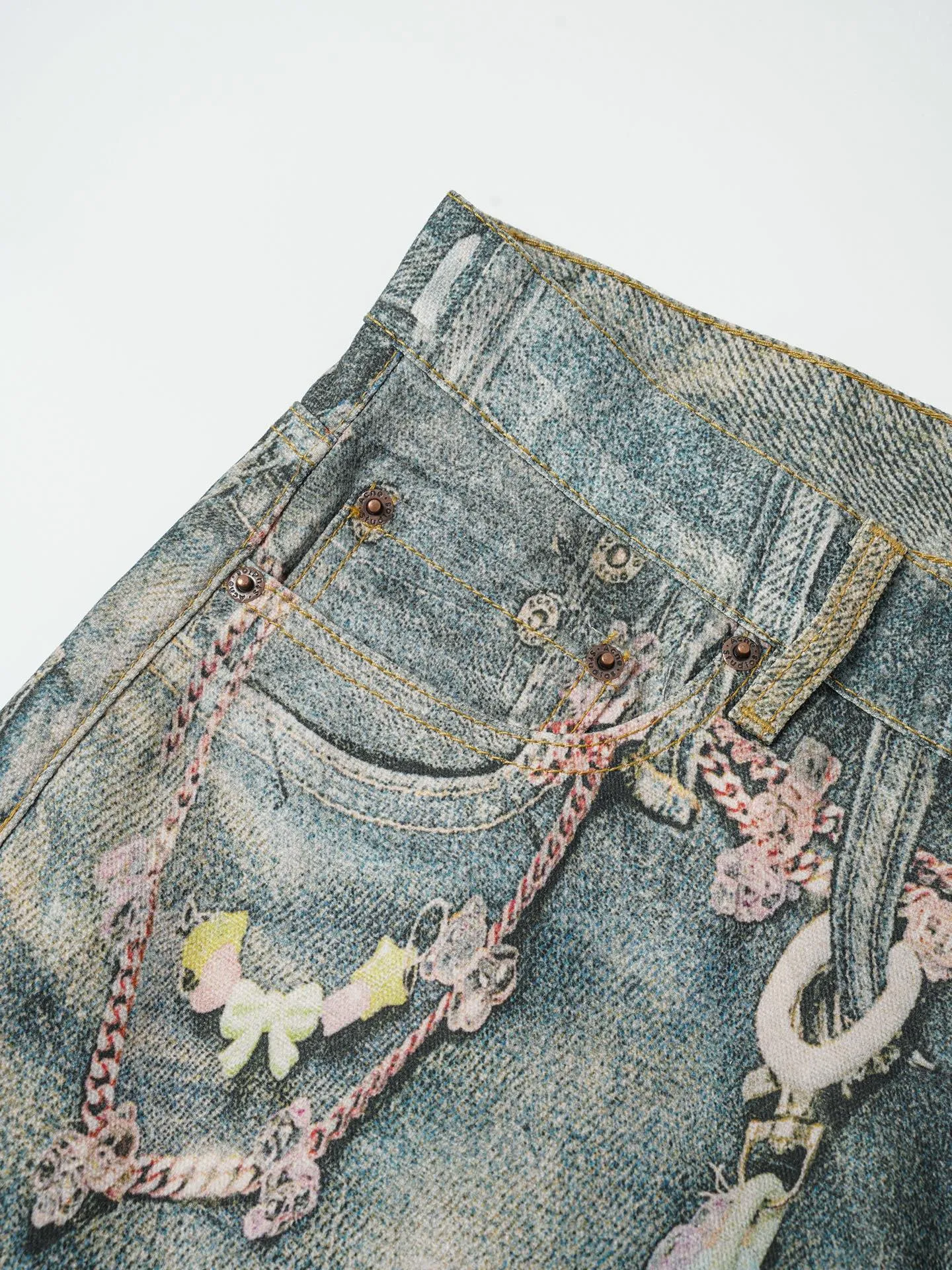 185 Acne Studios 3D printed candy 🍬denim shorts Series Acne Studios 25ss Another ingenious masterpiece, it continues the basis of the previous craftsmanship, the color matching is more macaron 3D digitally printed cropped pants, the tailoring design is original hardware, civilian version development, color matching, loose version, men's and women's Same Style chain shorts, easy Versatile Size: S-XL